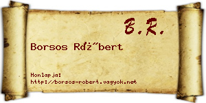 Borsos Róbert névjegykártya