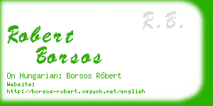 robert borsos business card